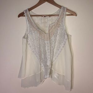 Miss Me Boho Lace Tank SZ M